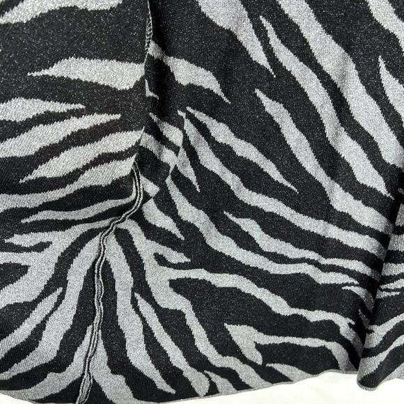 NWT Jones New York Signature Metallic Zebra Zip Cardigan LG - Picture 7 of 9